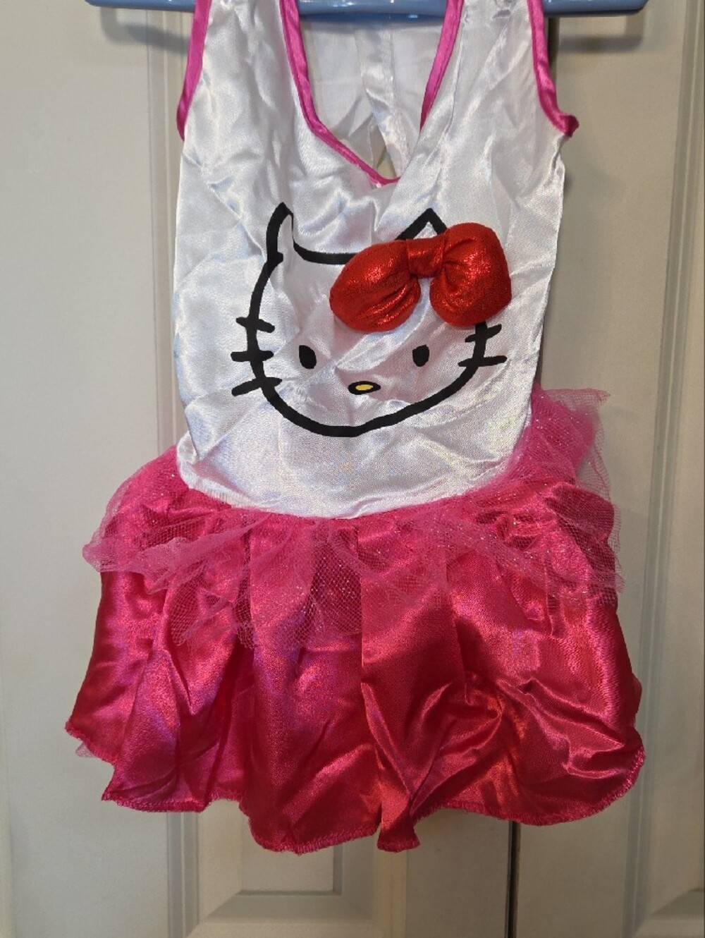 Hello Kitty Pink and White Dog Dress Costume with Bow Headpiece - Picture 4 of 12